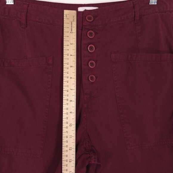 Pistola‎ X Revolve Tammy High Rise Trouser Merlot Burgundy Exposed Button Fly 30 - Picture 7 of 16